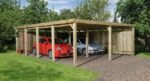 Carport double WEKA 618 Imprégné 603 x 802cm