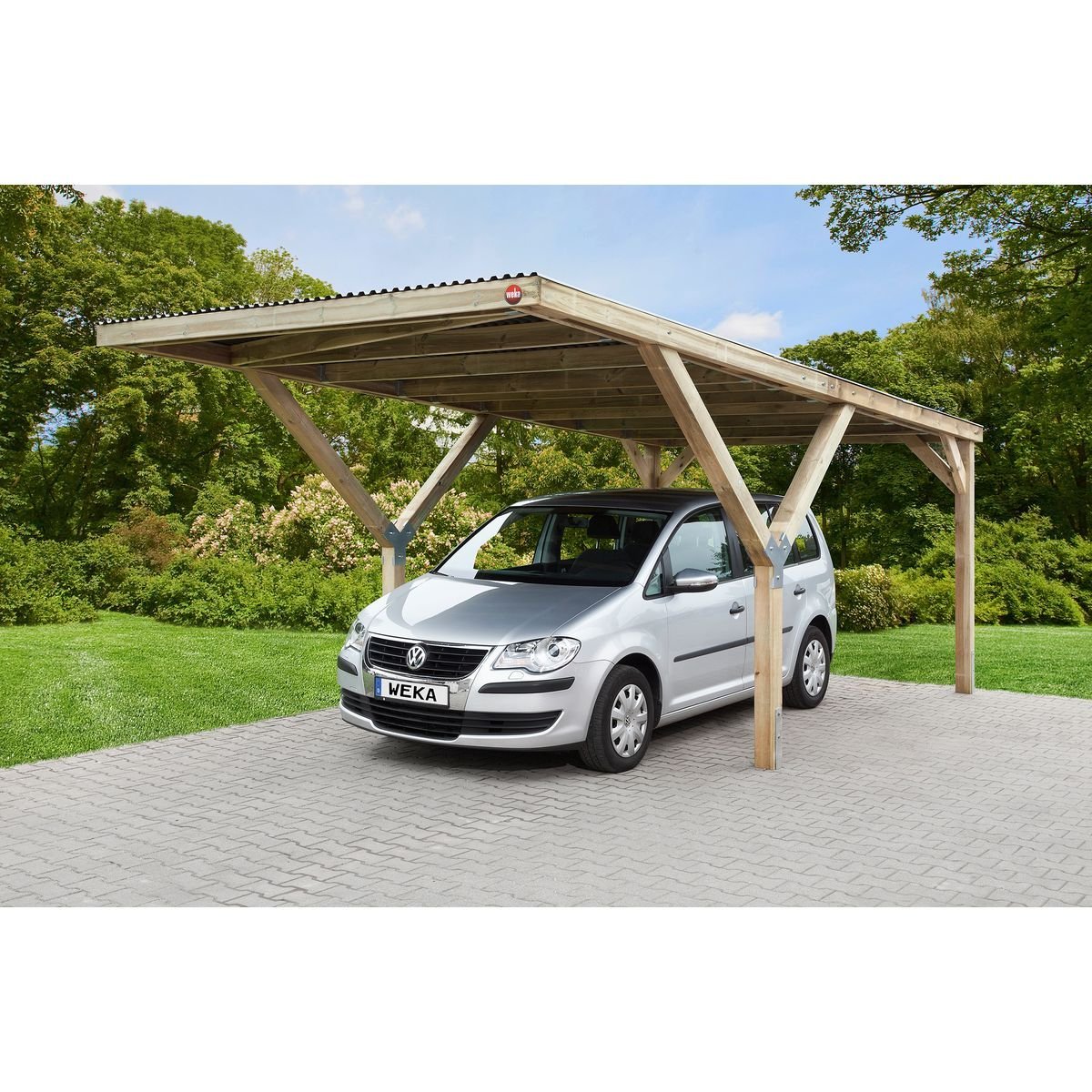1-8.jpg Carport WEKA simple en Y 10,86m² avec toit plat en acier – Image 1