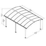 Carport aluminium Arcadia 5000 – 16 m² – gris – Image 3