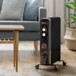 Radiateur rempli d'huile compacte 2500W avec 11 ailettes et contrôle du thermostat - noir – Image 2
