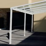 Abris de voiture en aluminium adossé avec toiture en polycarbonate – Image 5