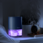 Déshumidificateur de 1000 ml avec une minuterie de 4 heures et une lumière LED - bleu – Image 2