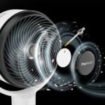 AirFlo 43" Ventilateur sur pied hybride - Circulateur d'air ultra-silencieux - Blanc/Noir – Image 9