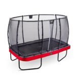 Trampoline EXIT Elegant Premium 214x366cm avec filet de sécurité Deluxe – rouge – Image 2