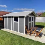 Abri de jardin en PVC 11,2m² DECO gris foncé et blanc Grosfillex – Image 3