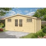 Abri de jardin Boston 14 m² en bois massif 28 mm