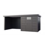Abri de jardin Eleganto / Classico 2424 Anthracite avec Lounge small à gauche fermé