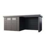 Abri de jardin Eleganto / Classico 2724 Anthracite avec Lounge small fermé à droite