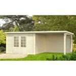 PALMAKO Abri de jardin Ella 8.7 m² + avancée de 8.2 m² en bois massif 28 mm – Image 4