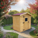 Abri de jardin en bois 2,56m² – panneaux 16mm + plancher – Habrita – Image 5