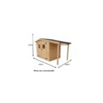 Abri de jardin en bois brut 4,08m² + bûcher 2,08m² + plancher – Image 2