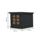 Abri de jardin en bois gris anthracite 19mm – acier gris anthracite – 4,45m² Jupiter C – Karibu – Image 4