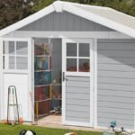 Abri de jardin en PVC 7,5m² DECO gris clair et blanc Grosfillex – Image 2