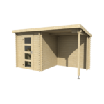 Abri de jardin Jelle 175+ 6.5 m² avec auvent bois massif 28 mm – Image 2