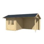 Abri de jardin Kenzo 16.2 m² avec auvent bois massif 34 mm
