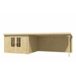 Abri de jardin Saint-Louis 19.9 m² avec auvent bois massif 28 mm – Image 2