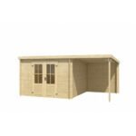 Abri de jardin Tampa 14 m² avec auvent bois massif 28 mm – Image 2