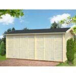 PALMAKO Abri de rangement Jari 14.5 m² avec deux compartiments et plancher en bois massif 28 mm – Image 2