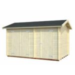 PALMAKO Abri de rangement Jari 8.9 m² avec deux compartiments et plancher en bois massif 28 mm