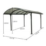 Carport 1 voiture 14,62m² en aluminium et polycarbonate 6mm ANTI-UV – Habrita – Image 13