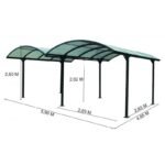 Carport 2 voitures en aluminium et polycarbonate 6mm ANTI-UV – Habrita – Image 3