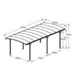 Carport en aluminium anthracite 3×6,47m et polycarbonate 6mm X-METAL – Image 10