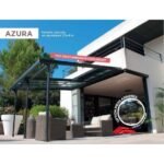COULEURS DU MONDE - Pergola adossée AZURA + couverture en polycarbonate - Aluminium gris anthracite - 3.5 x 4 m2 – Image 5