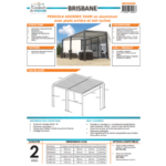 COULEURS DU MONDE - Pergola adossée BRISBANE 5 pieds - 3 x 4 mètres - Toit incliné