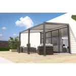 COULEURS DU MONDE - Pergola adossée BRISBANE 5 pieds - 3 x 4 mètres - Toit incliné – Image 2
