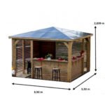 FORESTA - Pool House Blueterm bois THT 12.32 m² + 2 Vantelles + 2 parois comptoir – Image 5