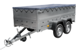 Garden Trailer 264/2 KIPP – Remorque double essieu avec bâche grise, ridelles BIS, châssis H-0 et roue jockey