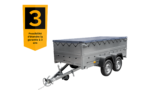 Garden Trailer 264/2 KIPP – Remorque double essieu avec bâche grise, ridelles BIS, châssis H-0 et roue jockey – Image 3