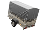 Grande remorque 230×125 Garden Trailer 230 KIPP avec bâche haute grise et ridelles grillagées – Image 3
