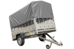 Grande remorque 230×125 Garden Trailer 230 KIPP avec bâche haute grise et ridelles grillagées