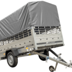Grande remorque 230×125 Garden Trailer 230 KIPP avec bâche haute grise et ridelles grillagées