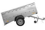 Grande remorque 230×125 avec bâche plate grise, rehausses de ridelles et roue jockey – Garden Trailer 230 KIPP – Image 4