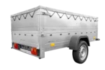 Grande remorque 230×125 avec bâche plate grise, tiges de support bâche, rehausses de ridelles et roue jockey – Garden Trailer 230 KIPP – Image 6