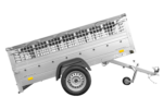 Grande remorque 230×125 Garden Trailer 230 KIPP avec bâche plate, ridelles grillagées et roue jockey – Image 4