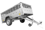 Grande remorque 230×125 Garden Trailer 230 KIPP avec bâche plate, ridelles grillagées et roue jockey