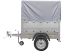 Haute remorque avec bâche 150×106 [bâche grise, arceau, rehausses de ridelles et roue jockey] Garden Trailer 150 KIPP – Image 5