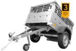 Petite remorque Garden Trailer 150 KIPP avec bâche plate grise et roue jockey – Image 3