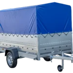 REMORQUE 264 KIPP AVEC ROUE JOCKEY, CÔTÉS RIDELLES SUPPLÉMENTAIRES, CHÂSSIS H-800 ET BACHE BLEUE