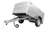 Remorque de voiture Garden Trailer 201 KIPP 500 kg 200 x 125 cm [avec rehausses de ridelles et roue jockey]