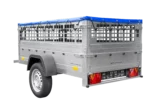 Remorque grillagée 200×106 avec bâche plate bleue, ridelles grillagées et roue jockey – Garden Trailer 200 KIPP – Image 7