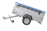 Remorque grillagée 200×106 avec bâche plate bleue, tiges de support bâche, ridelles grillagées et roue jockey – Garden Trailer 200 KIPP – Image 4