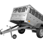Remorque grillagée 200×106 Garden Trailer 200 KIPP avec bâche plate grise et roue jockey