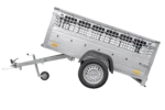 Remorque grillagée 200×106 avec bâche plate grise, ridelles grillagées et roue jockey – Garden Trailer 200 KIPP – Image 4