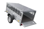 Remorque grillagée 200×106 avec bâche plate grise, tiges de support bâche, ridelles grillagées et roue jockey – Garden Trailer 200 KIPP – Image 7