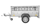 Remorque grillagée 200×106 avec bâche plate grise, tiges de support bâche, ridelles grillagées et roue jockey – Garden Trailer 200 KIPP – Image 6