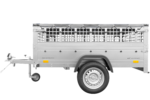 Remorque grillagée 200×125 Garden Trailer 201 KIPP avec bâche plate grise, tiges de support et roue jockey – Image 5